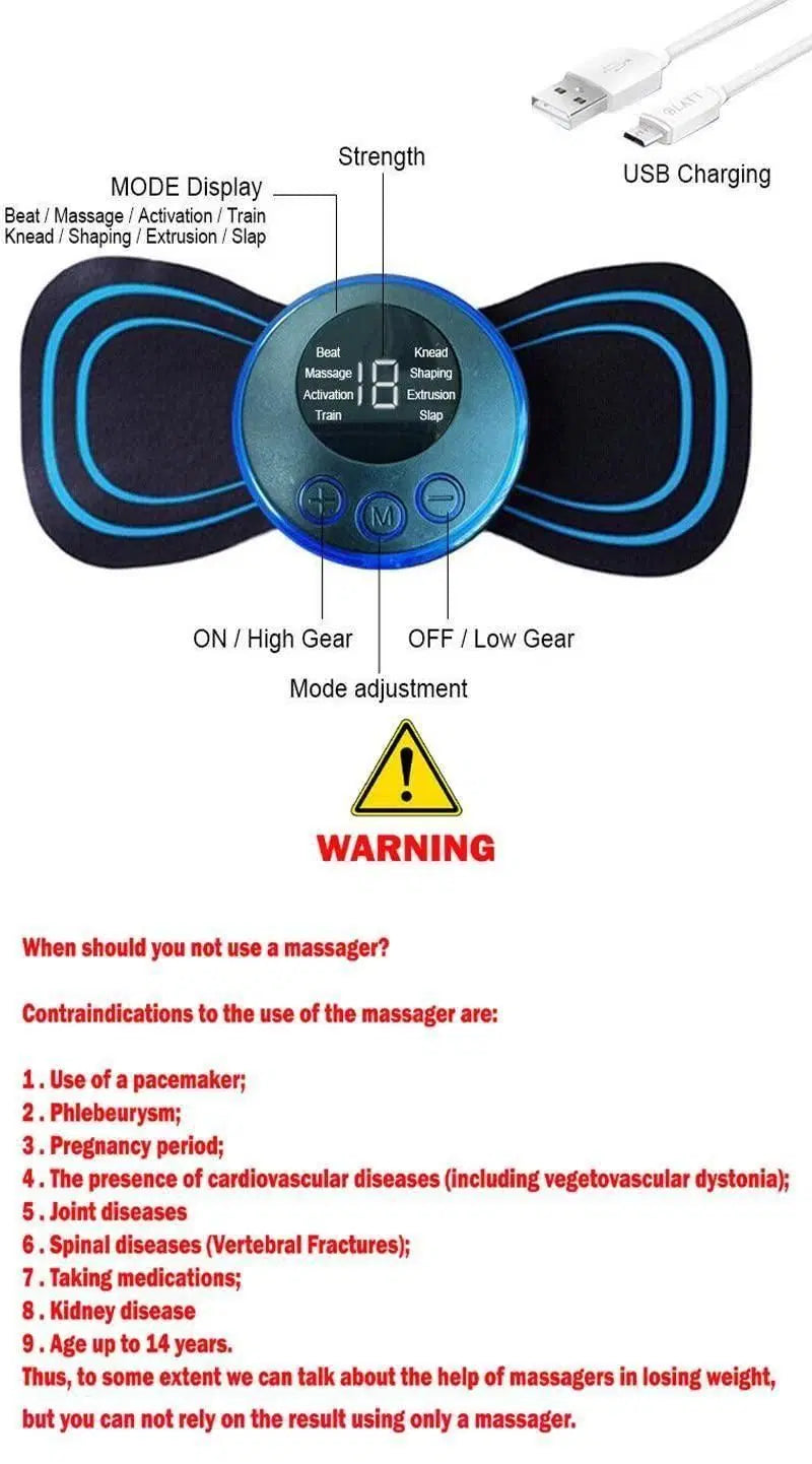 Mini Massager with 8 Modes and 19 Strength for Men and Women