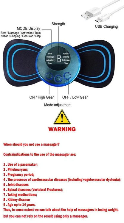 Mini Massager with 8 Modes and 19 Strength for Men and Women